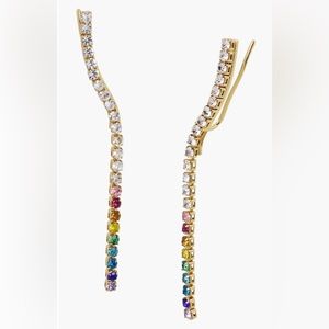 Kurt Geiger Gradient Crystal Crawler Drop Earrings